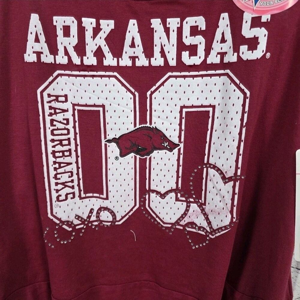 Arkansas Razorbacks Women's Large Red Embroidered Rhinestone Tank Top - Picture 4 of 7